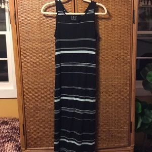 Navy/ aqua INC rayon blend maxi dress size S